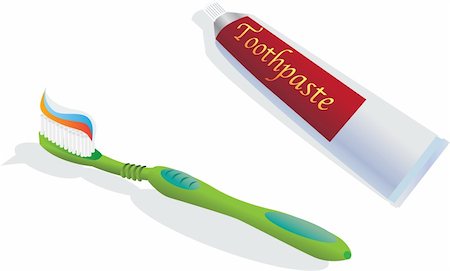 simsearch:400-04552289,k - Toothbrush and toothpaste - color illustration Foto de stock - Super Valor sin royalties y Suscripción, Código: 400-05254026
