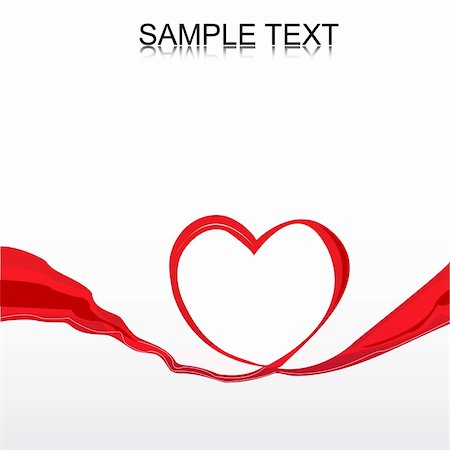 illustration of vector heart formed by ribbon with sample text template Stock Photo - Budget Royalty-Free & Subscription, Code: 400-05254159
