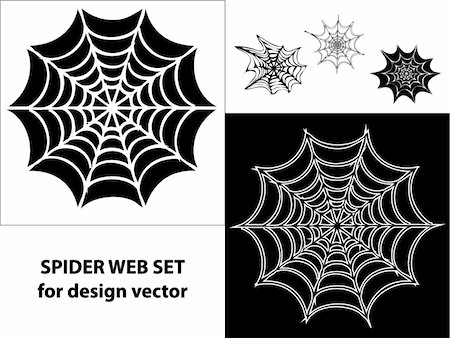 Spider web set icons for design vector Stock Photo - Budget Royalty-Free & Subscription, Code: 400-05254178