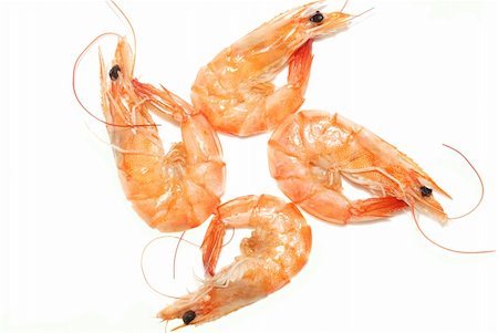 defun (artist) - Delicious boiled shrimp isolated in white Fotografie stock - Microstock e Abbonamento, Codice: 400-05254310