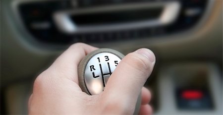 fast car close up - Man hand changing the speed. Stock Photo - Budget Royalty-Free & Subscription, Code: 400-05254464