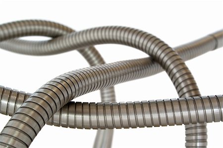 electric wire tangle - Protective shield. Abstract steel pipe background, isolated on white. Stock Photo - Budget Royalty-Free & Subscription, Code: 400-05254587