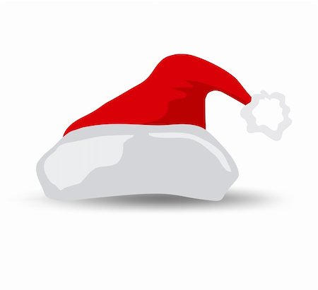 simsearch:400-05701397,k - Santa Claus cap isolated over white background. Vector illustration Fotografie stock - Microstock e Abbonamento, Codice: 400-05254583
