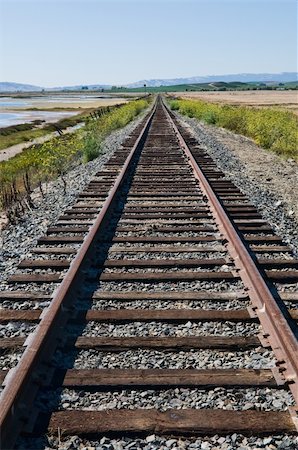 simsearch:400-03977018,k - Railroad tracks across marshland, Carneros, Napa, California Stock Photo - Budget Royalty-Free & Subscription, Code: 400-05254602