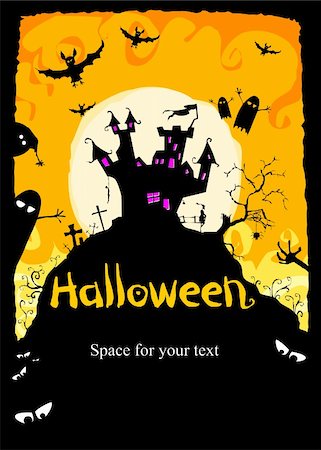 simsearch:400-05307344,k - Vector illustration Halloween background for party invitation Stock Photo - Budget Royalty-Free & Subscription, Code: 400-05255012