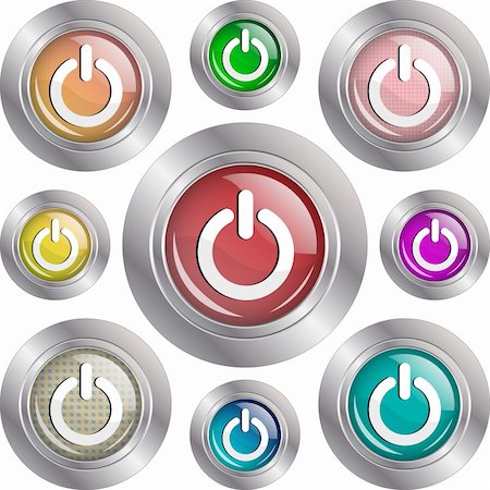 simsearch:400-05008263,k - Illustration of power buttons on a white background. Stock Photo - Budget Royalty-Free & Subscription, Code: 400-05255373