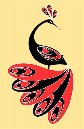 prodigio - Decorative magic  bird. Vector art in Adobe illustrator EPS format, compressed in a zip file. The different graphics are all on separate layers so they can easily be moved or edited individually.  The document can be scaled to any size without loss of quality. Fotografie stock - Microstock e Abbonamento, Codice: 400-05255704