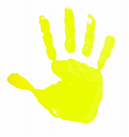 simsearch:400-03986982,k - close up of colored hand print on white background Photographie de stock - Aubaine LD & Abonnement, Code: 400-05255840