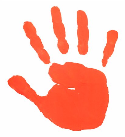 simsearch:400-03986982,k - close up of colored hand print on white background Photographie de stock - Aubaine LD & Abonnement, Code: 400-05255841