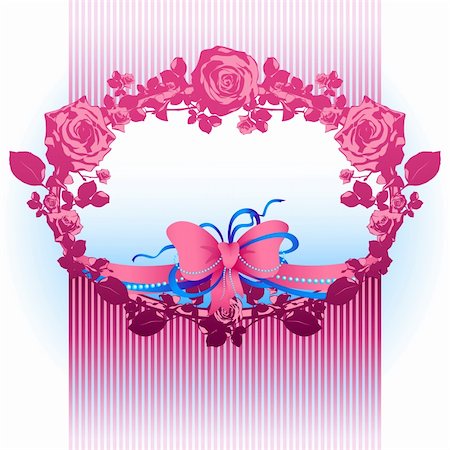 flower border design of rose - floral background, this  illustration may be useful  as designer work Stock Photo - Budget Royalty-Free & Subscription, Code: 400-05255860