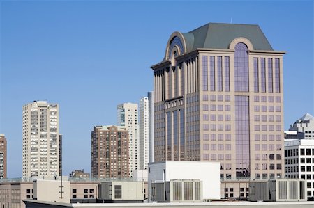 simsearch:400-04277418,k - Skyscrapers in downtown Milwaukee, Wisconsin. Stock Photo - Budget Royalty-Free & Subscription, Code: 400-05256106