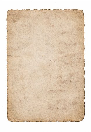 An isolated old grunge paper on a white background Stock Photo - Budget Royalty-Free & Subscription, Code: 400-05256156