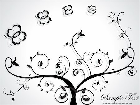 simsearch:400-05235690,k - abstract floral with black & gray color vector Stock Photo - Budget Royalty-Free & Subscription, Code: 400-05256219
