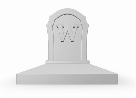 simsearch:400-06366826,k - gravestone with uppercase letter w on white background - 3d illustration Stock Photo - Budget Royalty-Free & Subscription, Code: 400-05256575