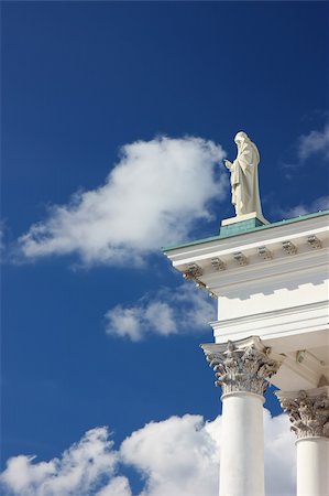 roxxer (artist) - A vertical image with an effect of a statue touching the cloud. Fotografie stock - Microstock e Abbonamento, Codice: 400-05256602