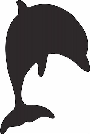 dolphin silhouette - Dolphin vector. Stock Photo - Budget Royalty-Free & Subscription, Code: 400-05256705