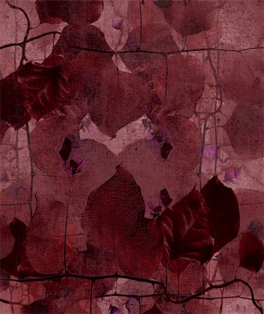 red floral background with black leaves - Wine colored vine print with text space Stock Photo - Budget Royalty-Free & Subscription, Code: 400-05256712