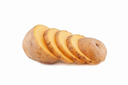 Cut potato isolated on white background. Stockbilder - Microstock & Abonnement, Bildnummer: 400-05256834