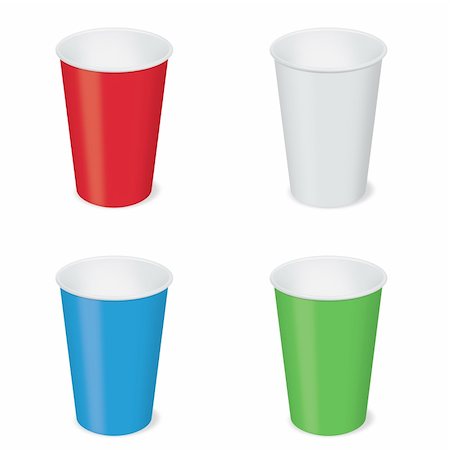 Four disposable empty colorful cups Stock Photo - Budget Royalty-Free & Subscription, Code: 400-05257013