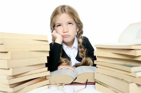 simsearch:400-04131892,k - beautiful  little student girl bored Stockbilder - Microstock & Abonnement, Bildnummer: 400-05257147