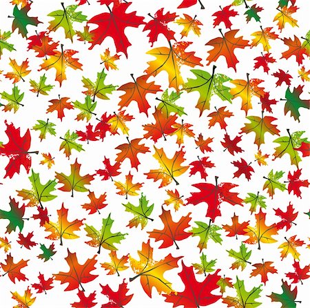 Autumnal concept seamless background with leaf. Vector illustration Stock Photo - Budget Royalty-Free & Subscription, Code: 400-05257217