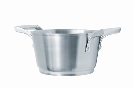 Modern steel saucepan on a white background Fotografie stock - Microstock e Abbonamento, Codice: 400-05257337