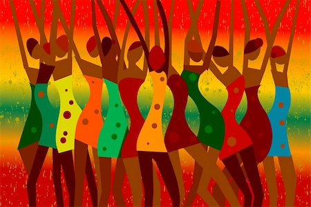 silhouette of dancers at party - party Stock Photo - Budget Royalty-Free & Subscription, Code: 400-05257396