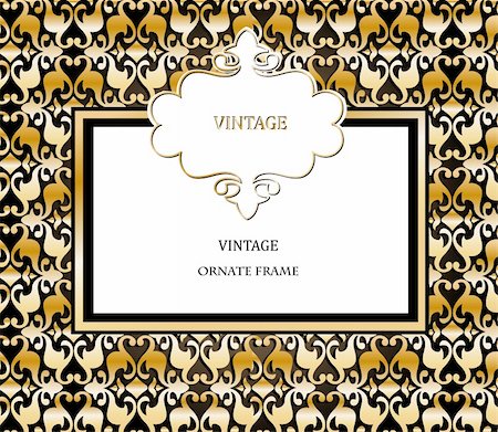 simsearch:400-07759145,k - Vector damask pattern and frame. Easy to scale and edit Stock Photo - Budget Royalty-Free & Subscription, Code: 400-05257448