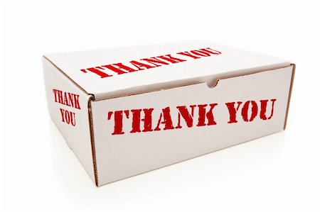 simsearch:400-04872165,k - White Box with the Words Thank You on the Sides Isolated on a White Background. Photographie de stock - Aubaine LD & Abonnement, Code: 400-05257572