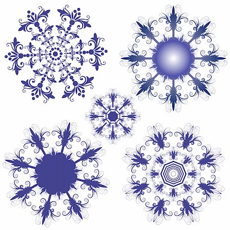 simsearch:400-07256607,k - Collection new violet snowflakes isolated on white (vector) Stock Photo - Budget Royalty-Free & Subscription, Code: 400-05258058