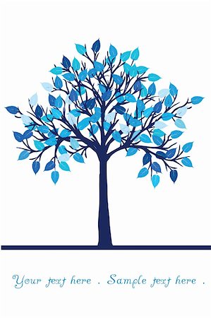 simsearch:400-04725012,k - Happy blue tree with place for sample text Stock Photo - Budget Royalty-Free & Subscription, Code: 400-05258309