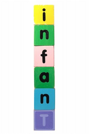 simsearch:400-04832279,k - toy letters that spall infant against a white background with clipping path Photographie de stock - Aubaine LD & Abonnement, Code: 400-05258359