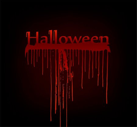 Bloody halloween. Vector art illustration on dark background Stock Photo - Budget Royalty-Free & Subscription, Code: 400-05259126