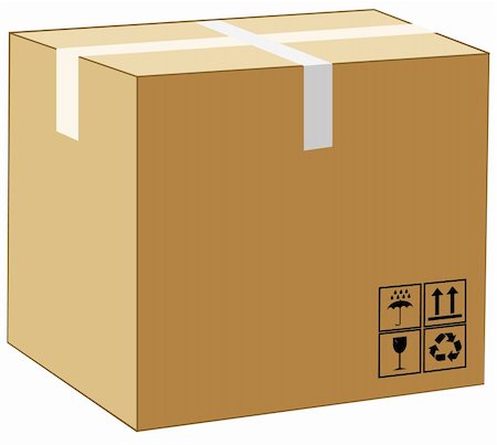 shipping box isolated - The box closed by an adhesive tape. Stock Photo - Budget Royalty-Free & Subscription, Code: 400-05259139