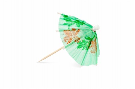 paper umbrella - Green paper umbrella used to decorate a drink Stock Photo - Budget Royalty-Free & Subscription, Code: 400-05259244