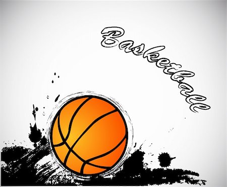 Grunge basketball on white background. Vector illustration Photographie de stock - Aubaine LD & Abonnement, Code: 400-05259498