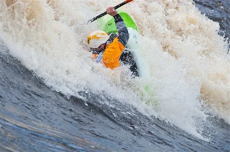 simsearch:400-03963892,k - Kayak freestyle on whitewater, Russia, Msta, may 2010 Stockbilder - Microstock & Abonnement, Bildnummer: 400-05250290