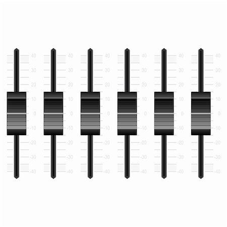 equalizer - Mixing black buttons isolated over white background Stockbilder - Microstock & Abonnement, Bildnummer: 400-05250497