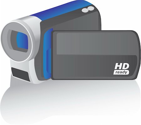 blue vector hd camcorder - illustration Stock Photo - Budget Royalty-Free & Subscription, Code: 400-05250531