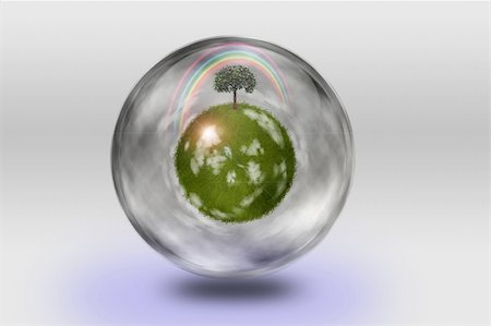 Green globe inside transparent container Stock Photo - Budget Royalty-Free & Subscription, Code: 400-05250625