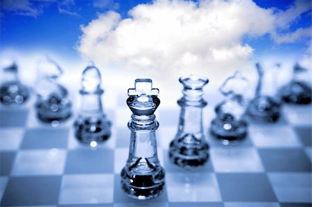 simsearch:400-04600380,k - Chess pieces and clouds in blue sky Stock Photo - Budget Royalty-Free & Subscription, Code: 400-05250937