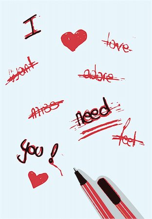 simsearch:400-05897209,k - Love valentine writing poster card Photographie de stock - Aubaine LD & Abonnement, Code: 400-05251060