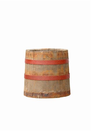 Old wooden barrel isolated on white background with clipping path Stock Photo - Budget Royalty-Free & Subscription, Code: 400-05251257