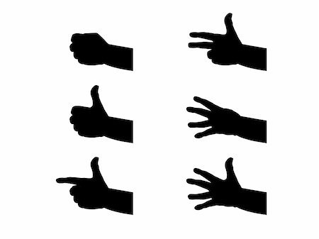 Silhouette hands and fingers - illustration Stock Photo - Budget Royalty-Free & Subscription, Code: 400-05251251