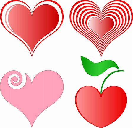 simsearch:400-08410647,k - vector hearts set on white Stock Photo - Budget Royalty-Free & Subscription, Code: 400-05251351