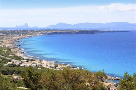 simsearch:400-04709015,k - aerial view Formentera balearic island Ibiza horizon Spain Mediterranean sea Stockbilder - Microstock & Abonnement, Bildnummer: 400-05251598