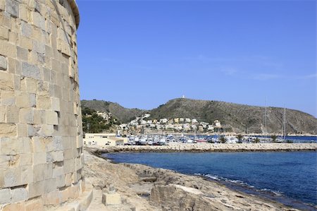 Moraira Teulada Alicante Castle Mediterranean coast blue sea sky Photographie de stock - Aubaine LD & Abonnement, Code: 400-05251601