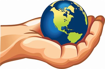 simsearch:400-07680428,k - Earth on hands (vector illustration), We have all world - let's save the planet! Stock Photo - Budget Royalty-Free & Subscription, Code: 400-05251614