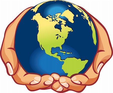 simsearch:400-04776028,k - Earth on hands (vector illustration), We have all world - let's save the planet! Photographie de stock - Aubaine LD & Abonnement, Code: 400-05251613