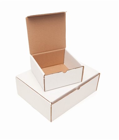 simsearch:400-05334937,k - Stack of Blank White Carboard Boxes, Top Opened, Isolated on a White Background. Stock Photo - Budget Royalty-Free & Subscription, Code: 400-05251635